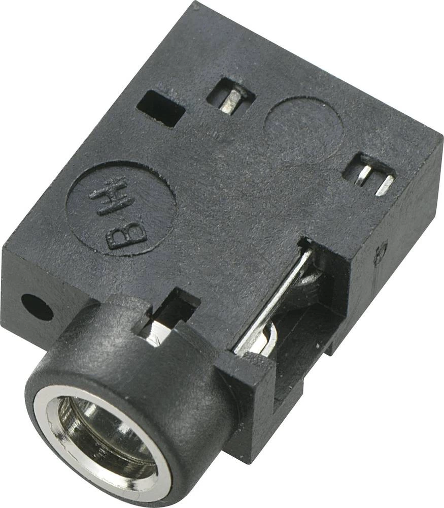 Jack utični konektor 3.5 mm Ženski konektor, horizontalna ugradnja Broj polova: 3 Stereo Crna TRU COMPONENTS 1 ST slika