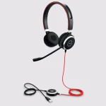 Jabra Evolve 40 UC Stereo slušalice On Ear Headset žičani stereo crna poništavanje buke utišavanje mikrofona