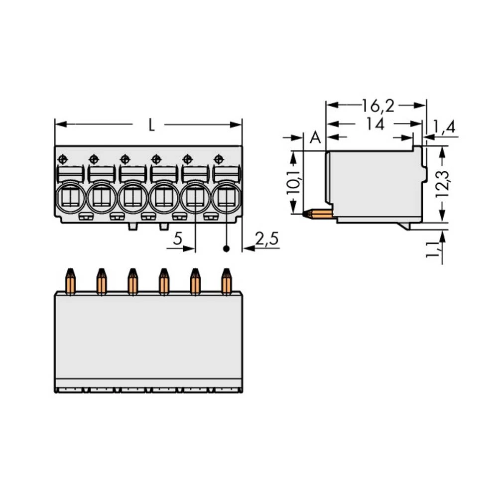 WAGO kućište utiča za tiskanu pločicu 2092 Ukupan broj polova 12 Raster: 5 mm 2092-1182/200-000 100 St. slika