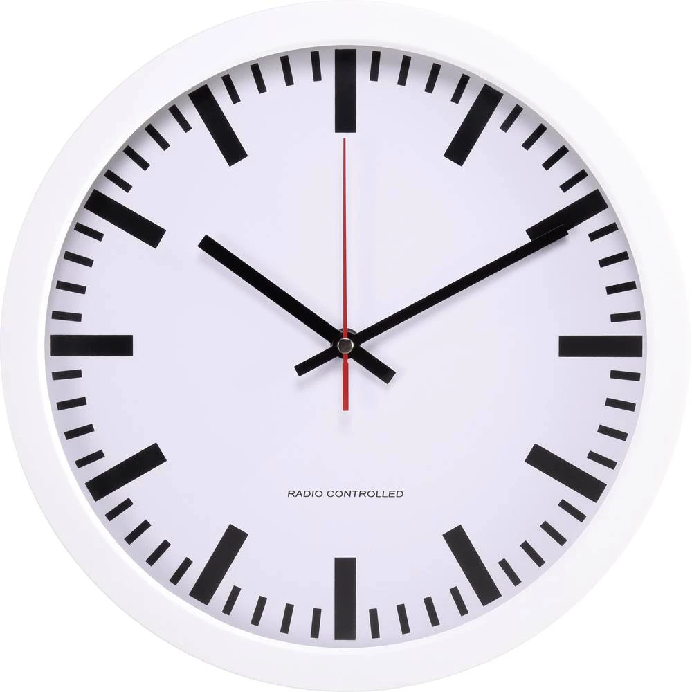 Radijski kontrolirani zidni sat Basetech 300 mm x 45 mm bijele boje slika