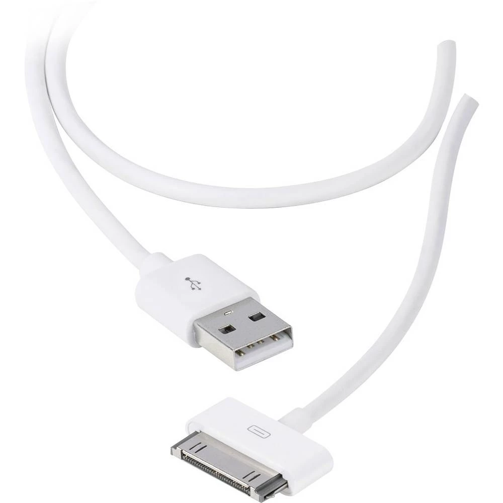 Vivanco USB 2.0 Priključni kabel [1x Muški konektor USB - 1x Muški konektor Apple Dock] 1.5 m Bijela slika