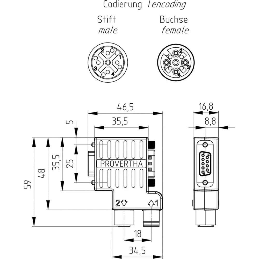 Provertha 40-5392122 Adapter za senzor/aktivator Adapter, oblik Y 1 ST slika