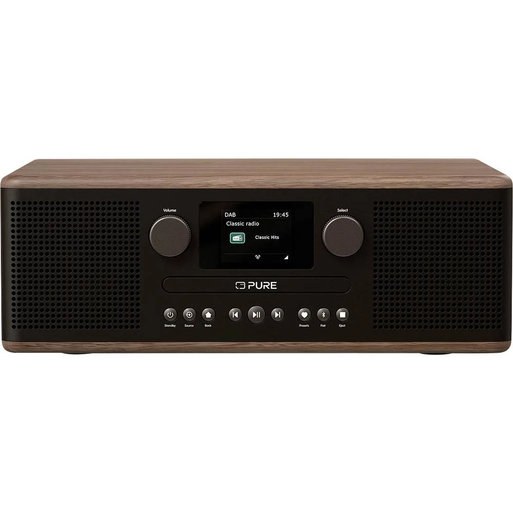 Pure Classic C-D6 Coffee Black/Walnut EU/UK CD radio DAB (1013), DAB+ (1012), FM crna, orah slika