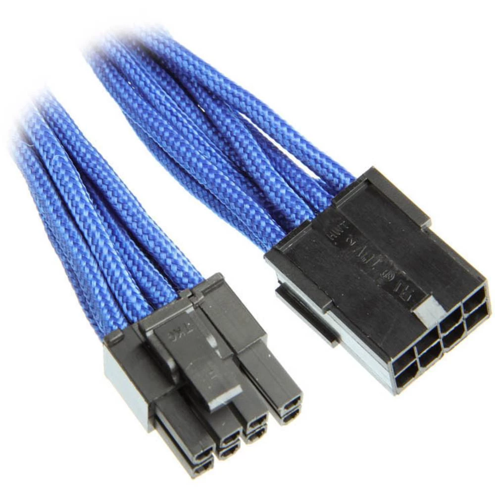 Struja Produžetak [1x 8-polni muški konektor PCI-E (6 + 2) - 1x 8-polni ženski konektor PCI-E] 45 cm Plava boja, Crna Bitfenix slika