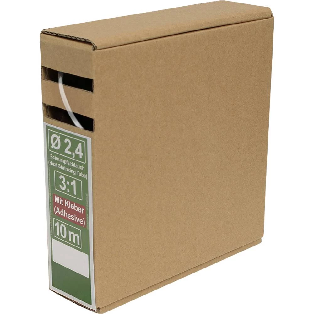 Quadrios 25CA497 skupljajuća cijev s ljepilomi prozirna 2.4 mm 0.8 mm Stopa skupljanja:3:1 10 m slika