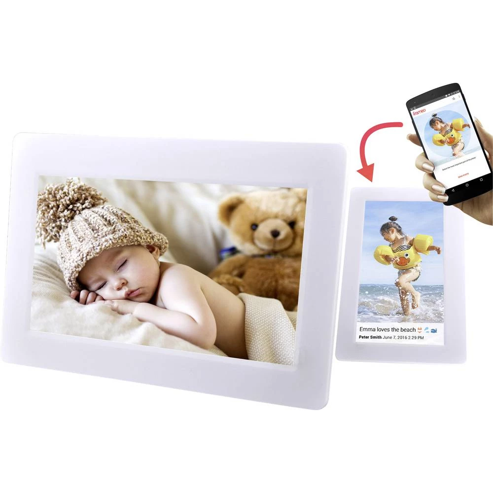 Digitalni WiFi okvir za slike 17.8 cm 7 " Denver PFF-710 White 1024 x 600 piksel 8 GB Bijela slika