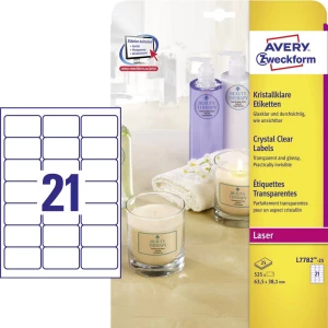Avery-Zweckform L7782-25 Etikete 63.5 x 38.1 mm Poliester film Prozirna 525 ST Trajno Vrsta naljepnice slika