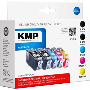 KMP Tinta Zamijena Canon PGI-525, CLI-526 Kompatibilan Kombinirano pakiranje Crn, Cijan, Purpurno crven, Žut C131V 1513,0055 slika