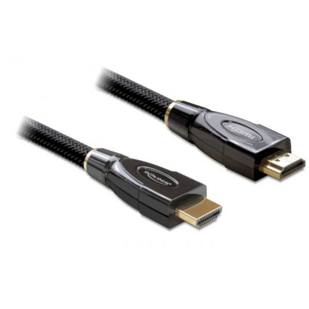 Delock HDMI priključni kabel HDMI A utikač 5 m crna 82739 4K UHD, pozlaćeni kontakti, trostruko zaštićen, sukani HDMI ka slika