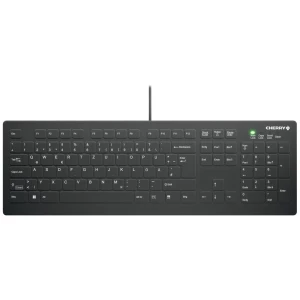 CHERRY Active KEY MTA AK-C8112 Corded žičani tipkovnica njemačka, qwertz crna ergonomski, tihe tipke, prikladan za dezin slika