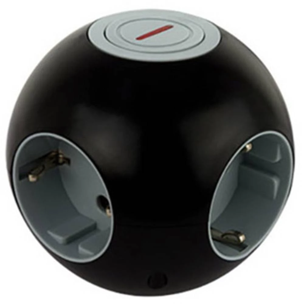 REV 15420503 Razdjelna letva s prekidačem 4-struki Crna, Siva Utičnica slika