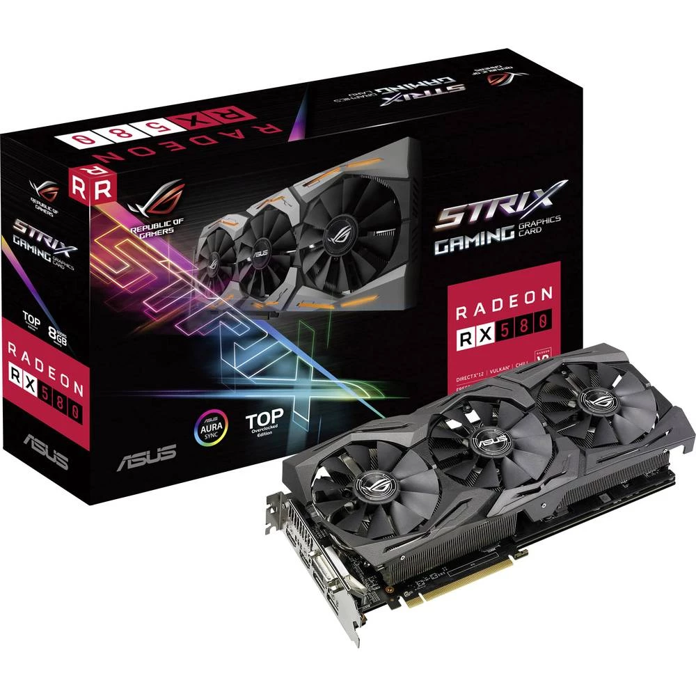 Grafička kartica Asus AMD Radeon RX 580 Strix Overclocked 8 GB GDDR5-RAM PCIe x16 HDMI&trade;, DVI, DisplayPort slika