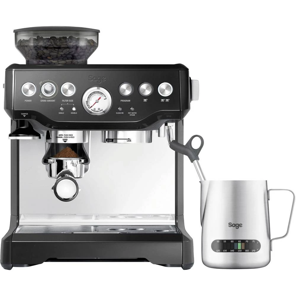Aparat za esspreso kavu Sage The Barista Express Plemeniti čelik, Crna 2400 W S mehanizmom za mljevenje, S mlaznicom za pjenjenj slika