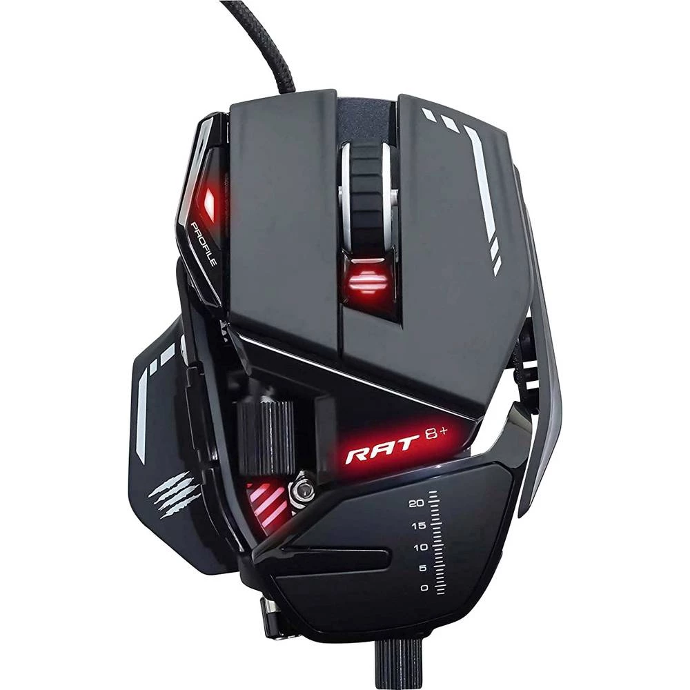 MadCatz R.A.T. 8+ USB gaming miš Optički Ergonomski, Osvjetljen, Oslonac za ruku, Podešavanje težine, Integrirana profilna memor slika