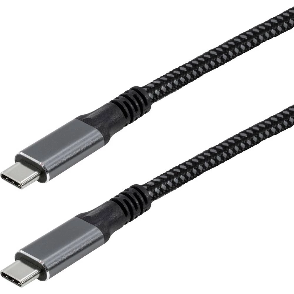 Maxtrack USB-C kabel USB 3.2 gen.2x2 USB-C® utikač 1 m crna utikač primjenjiv s obje strane, pozlaćeni kontakti C531-1L slika