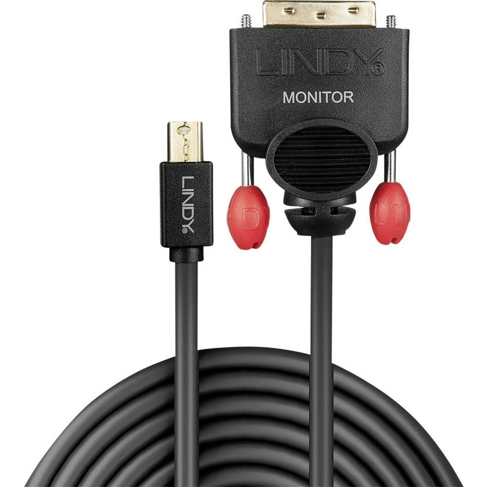 LINDY Mini-DisplayPort / DVI adapterski kabel Mini DisplayPort utikač, DVI-D 18+1-polni utikač 0.50 m crna 41950  DisplayPort kabel slika