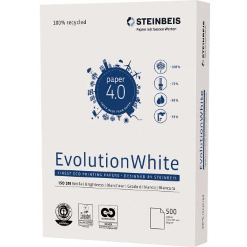 Univerzalni papir za printer STEINBEIS Evolution White A4 1553998 DIN A4 80 gm&sup2; 500 Stranica Bijela slika