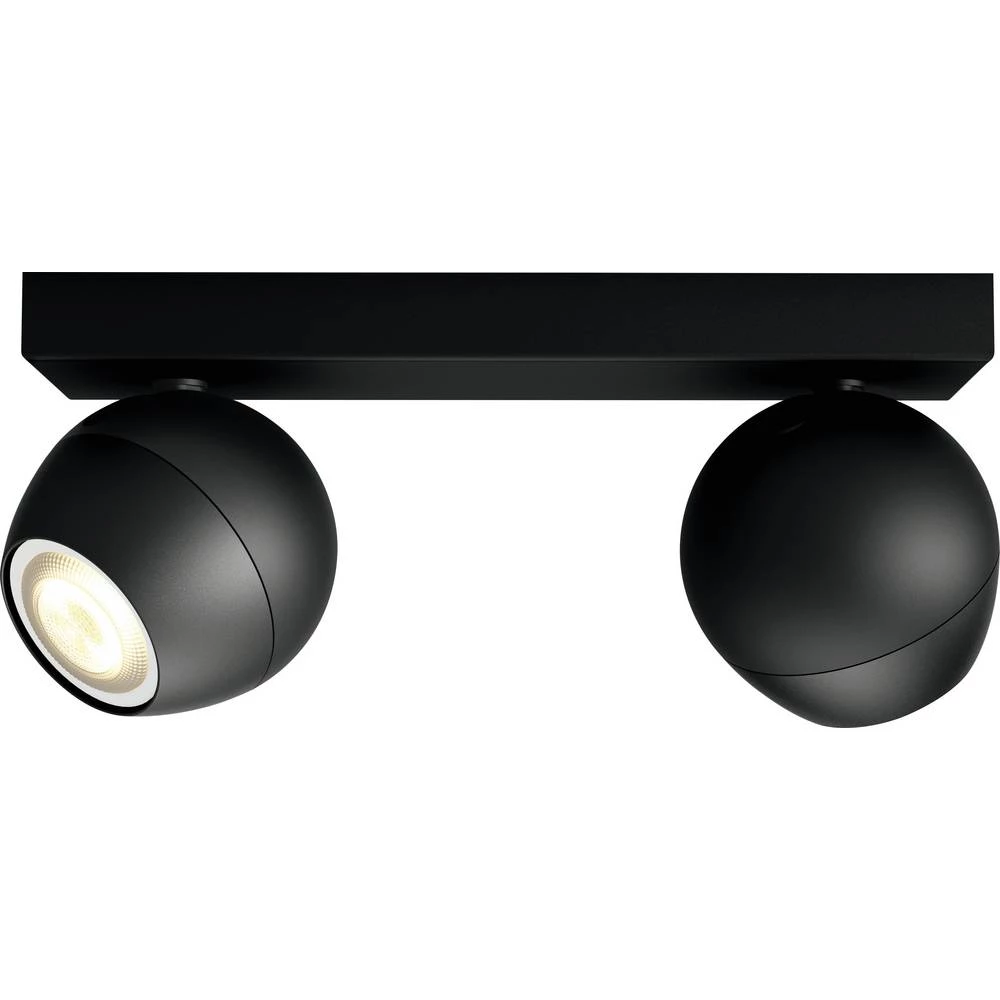 Philips Lighting Hue LED stropni reflektori 871951433908800 Hue White Amb. Buckram Spot 2 flg. schwarz 2x350lm inkl. Di slika