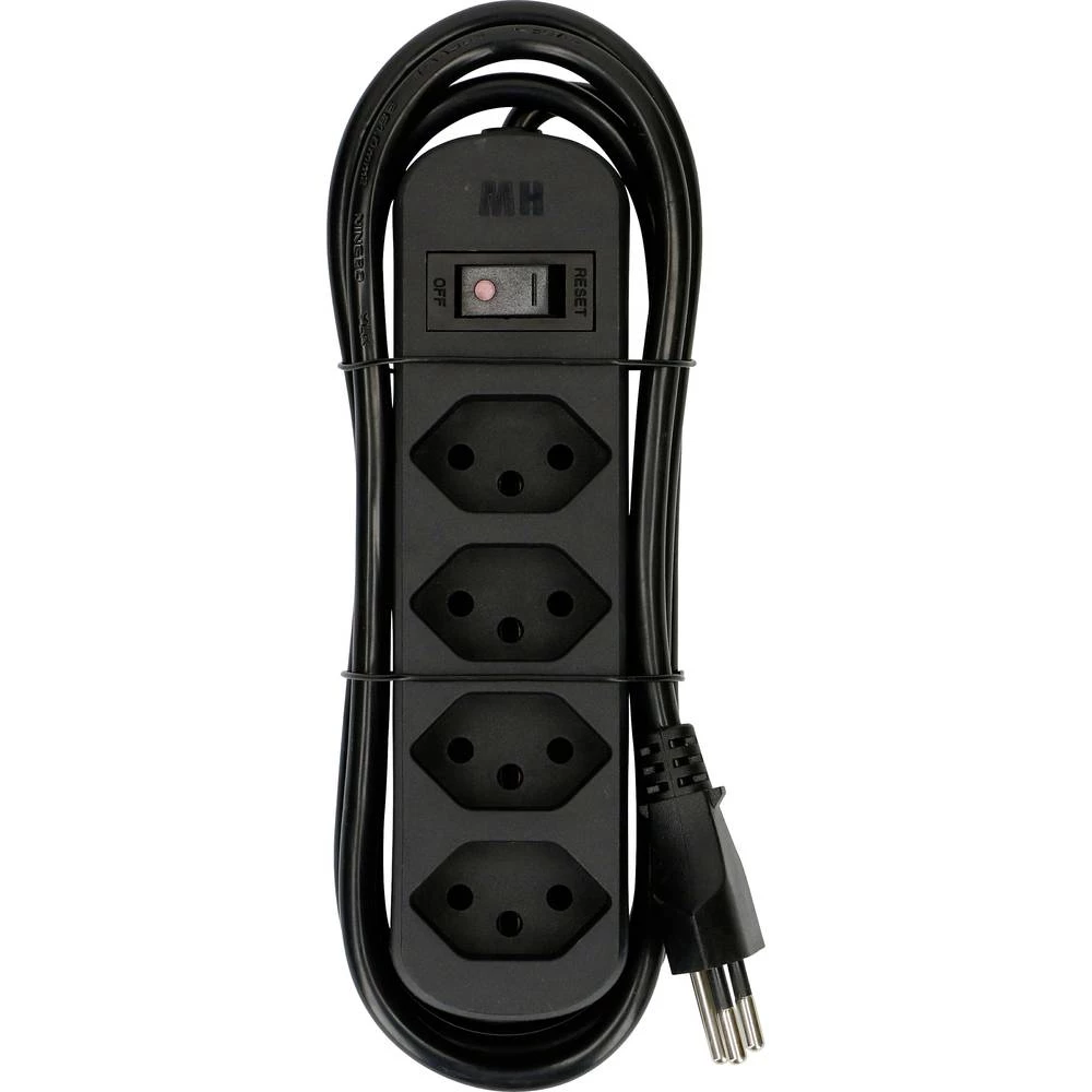 Max Hauri 160247 razdjelna letva s prekidačem 1 komad crna ch utikač 1 St. slika