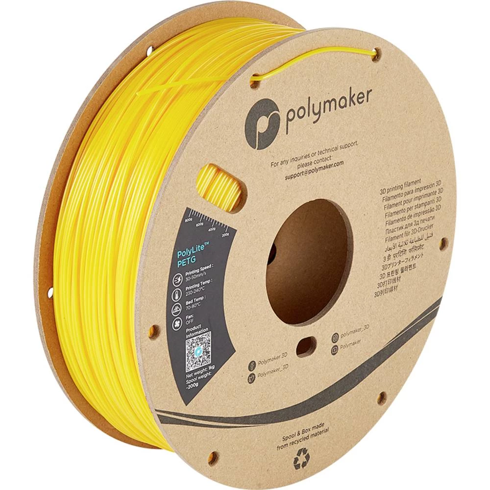 Polymaker PB01019 PolyLite 3D pisač filament PETG otporan na toplinu, visoka vlačna čvrstoća 2.85 mm 1000 g žuta  1 St. slika