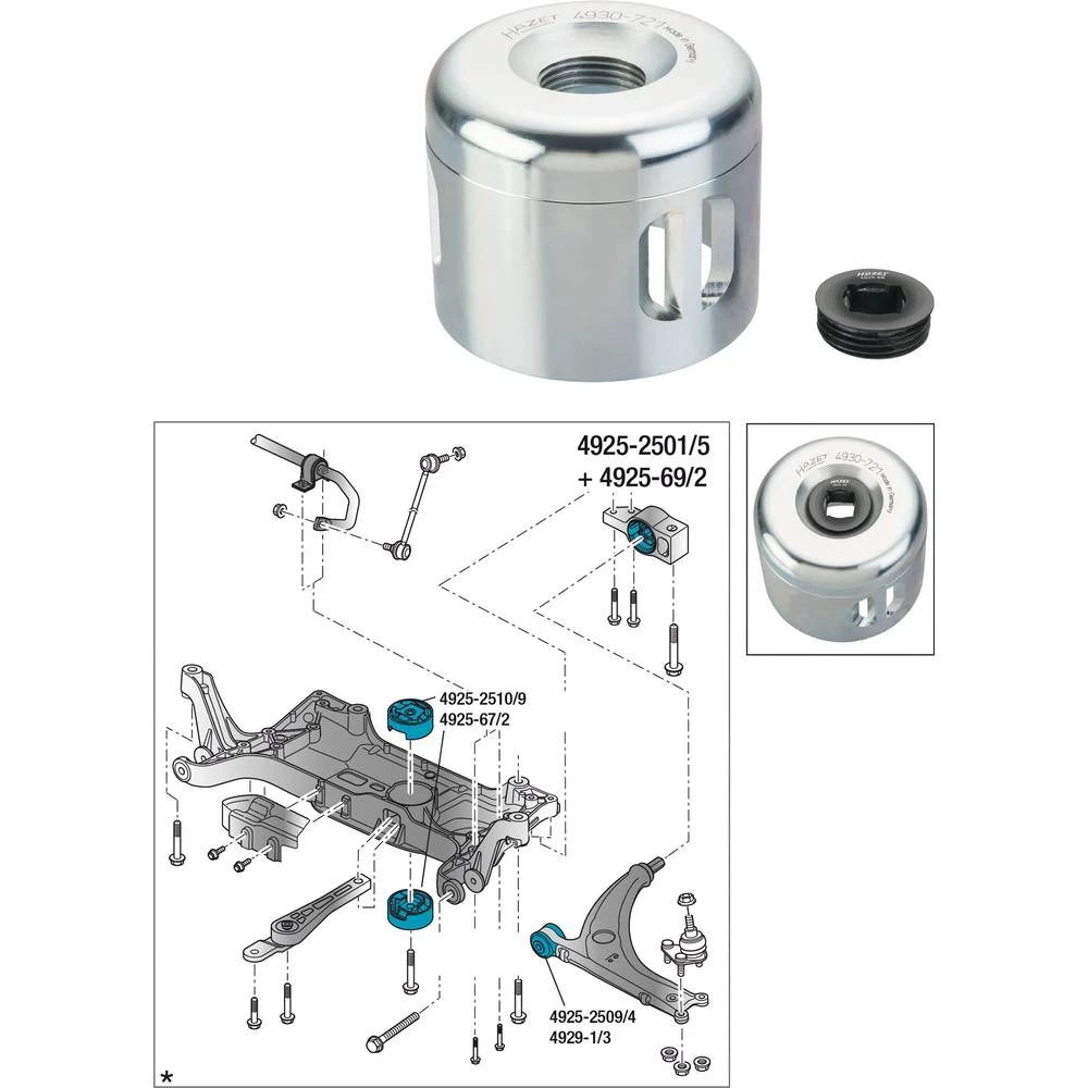 Tiha ležaj skup alata Hazet 4925-69/2 slika