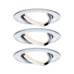 LED ugradna svjetiljka Nova osnovni set zakretna okrugla 84mm 50° GU10 3x6.5W 230V 2700K krom Paulmann 93434  ugrađeno svjetlo 3-dijelni komplet    19.5 W krom (sjajan) boja