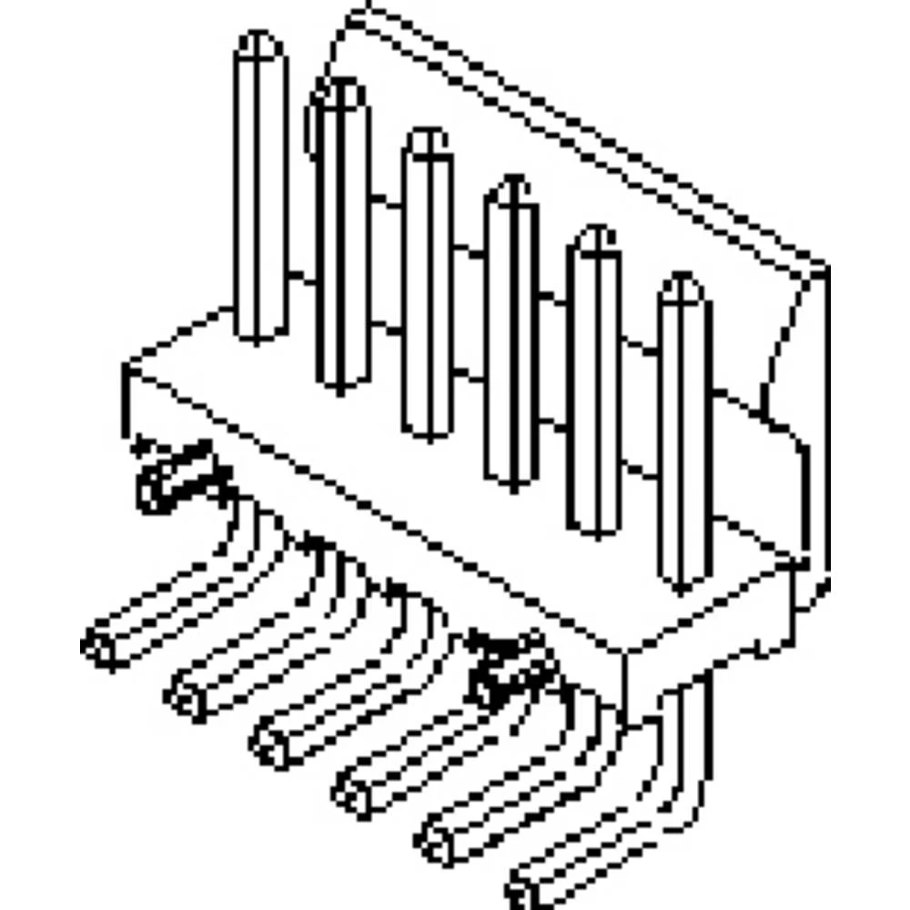 Molex 26645060 KK 396 Header, Right-Angle, Friction Lock with Press-fit Plastic Peg PCB, 6 Circuits, Tin (Sn) Plating slika