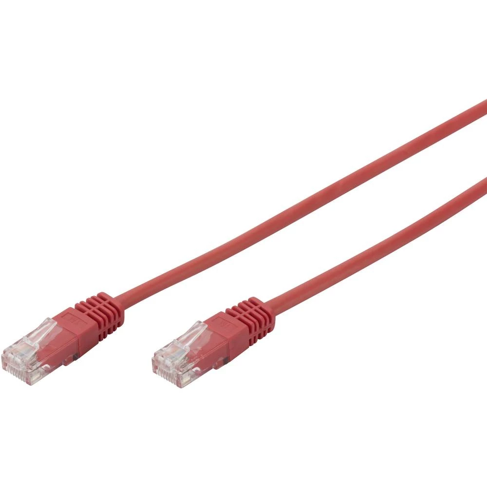LAN (RJ45) Mreža Priključni kabel CAT 5e U/UTP 2 m Crvena Upleteni parovi Digitus Professional slika
