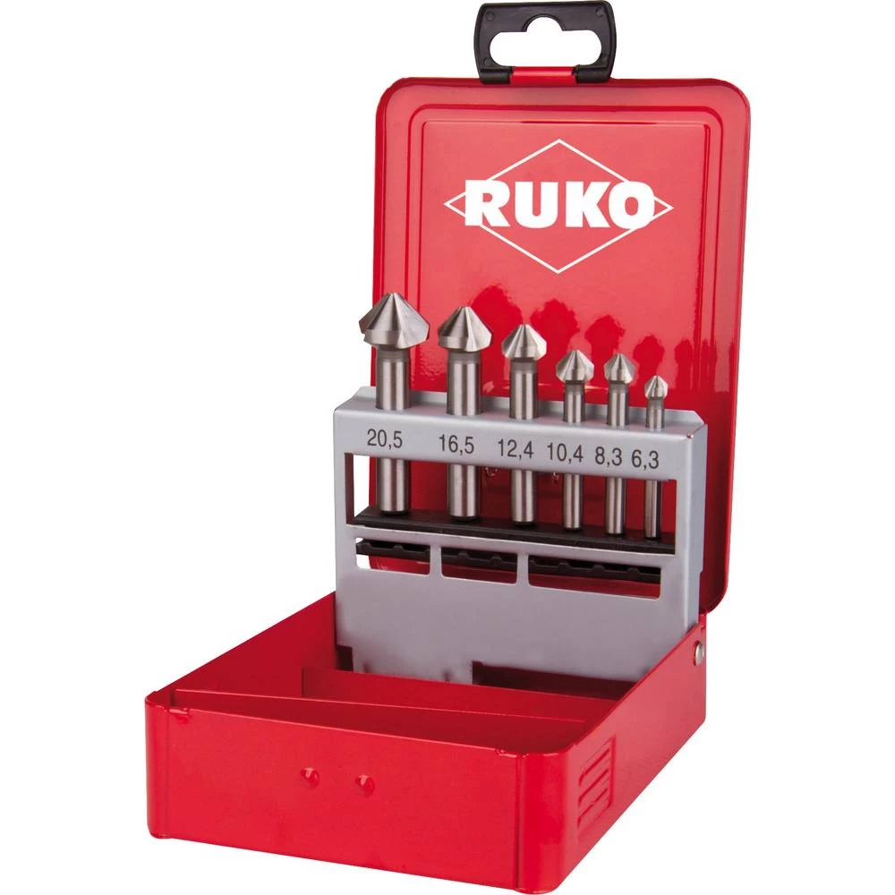 RUKO 102152E Konično glodalo-komplet 6-dijelni 6.3 mm, 8.3 mm, 10.4 mm, 12.4 mm, 16.5 mm, 20.5 mm HSSE-Co 5 Cilinder 1 Set slika