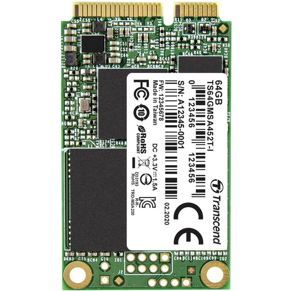 Transcend MSA452T-I 64 GB unutarnji mSATA SSD SATA 6 Gb/s maloprodaja TS64GMSA452T-I slika