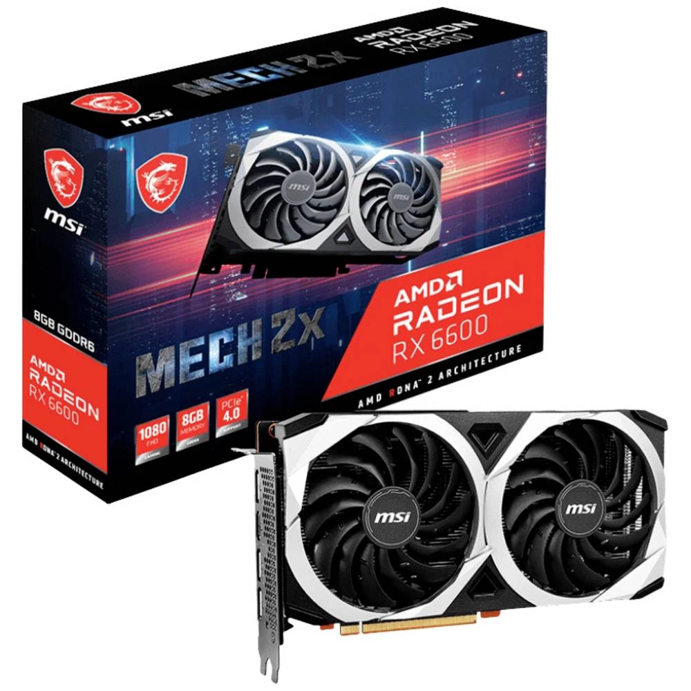 MSI Gaming grafička kartica AMD Radeon RX 6600 Mech 2X 8 GB GDDR6-RAM PCIe x8  HDMI™, DisplayPort AMD FreeSync slika