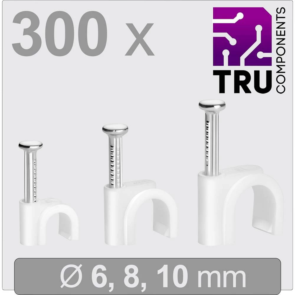 TRU COMPONENTS T24CA126 kabelske obujmice  TC-13448456 Snop Ø, područje 3 do 10 mm   bijela 300 St. slika