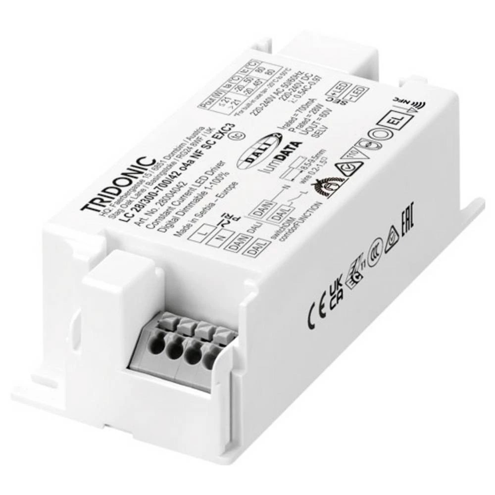 Tridonic LC 38 W 650–1050mA o4a NFC SC EXC LED pogonski sklop 36 W 1.05 A 7.5 - 42 V 1 kom. slika