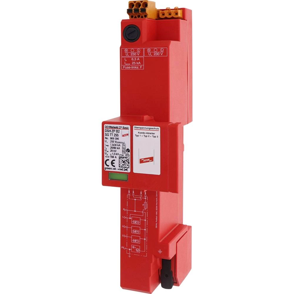 Kombinirani odvodnik Zaštita od prenapona za: Razdjelni ormar DEHN DSH ZP B2 SG TT 255 909396 20 kA slika