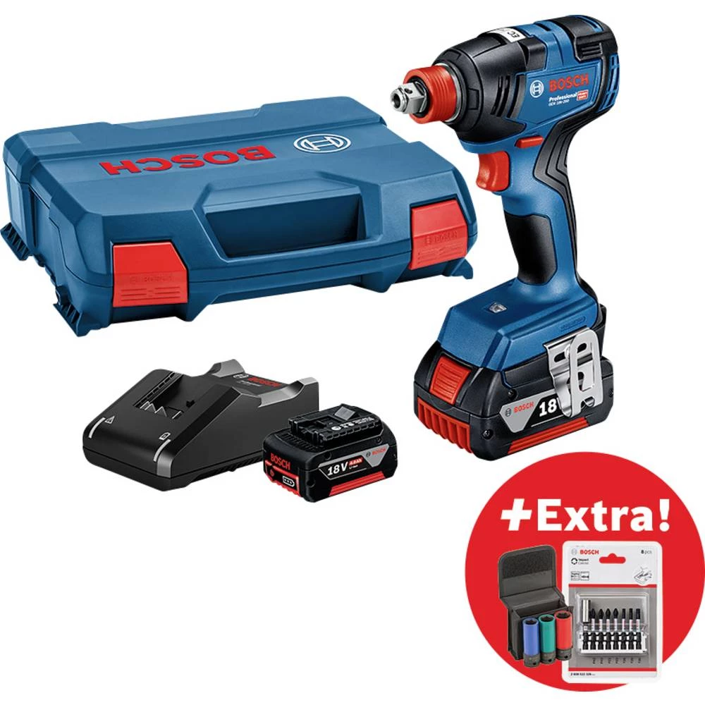 Bosch Professional Bosch GDX 18V-200 0615990M38 aku- udarni stezač 18 V 4.0 Ah li-ion uklj. 2 akumulatora, uklj. punjač slika