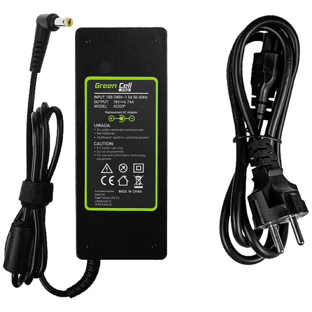 Green Cell PRO ® AC adapter / punjač za prijenosno računalo Acer 5730Z 5738ZG 7720G 7730 7730G Green Cell AD02P strujni adapter -prijenosno računalo 90 W 19 V 4.74 A slika