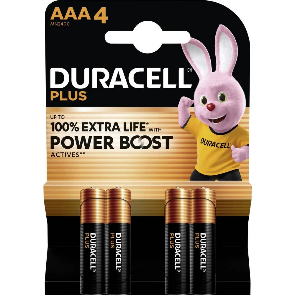 Duracell Plus Power Boost micro (AAA) baterija alkalno-manganov 1.5 V 4 kom. slika