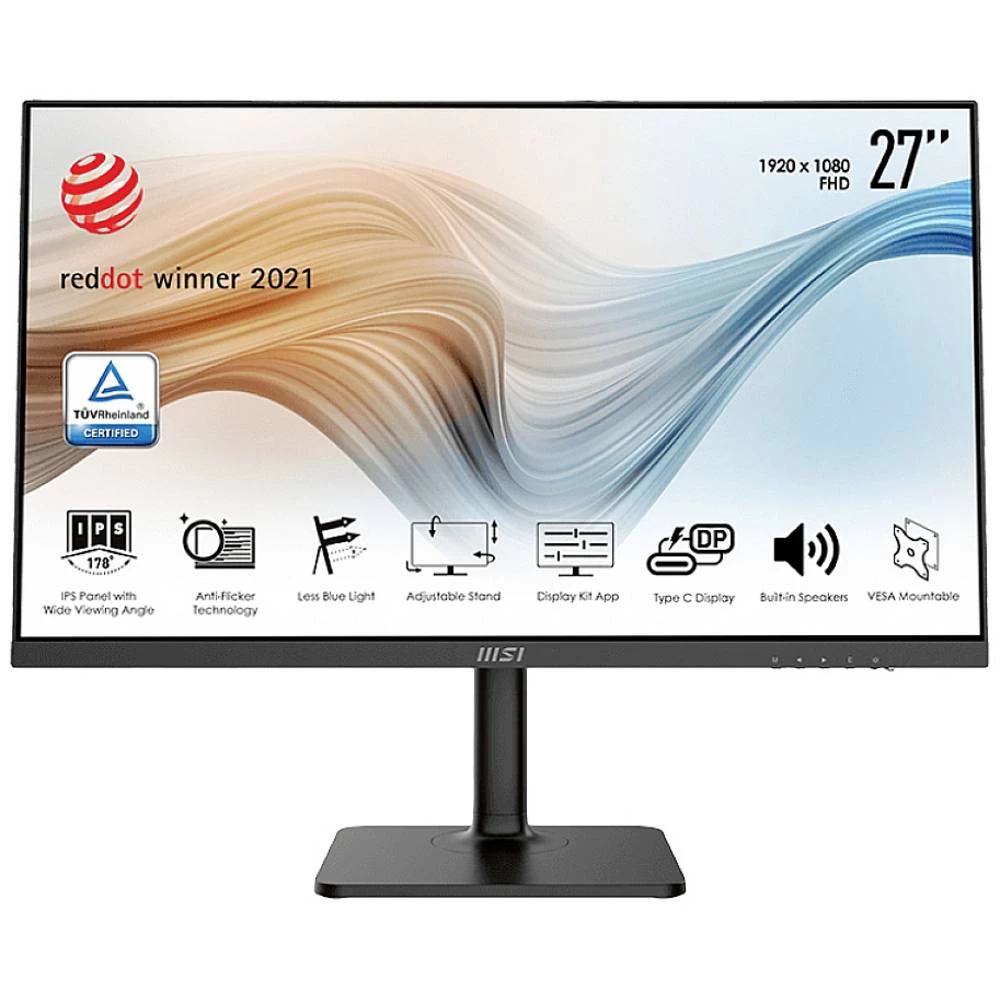MSI Modern MD271PDE LED zaslon 68.6 cm (27 palac) Energetska učinkovitost 2021 F (A - G) 1920 x 1080 piksel Full HD 5 ms slika
