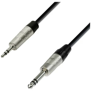 Adam Hall 4 STAR BVW 0150 audio priključni kabel [1x 3,5 mm banana utikač - 1x klinken utičnica 6.3 mm (stereo)] 1.50 m crna slika
