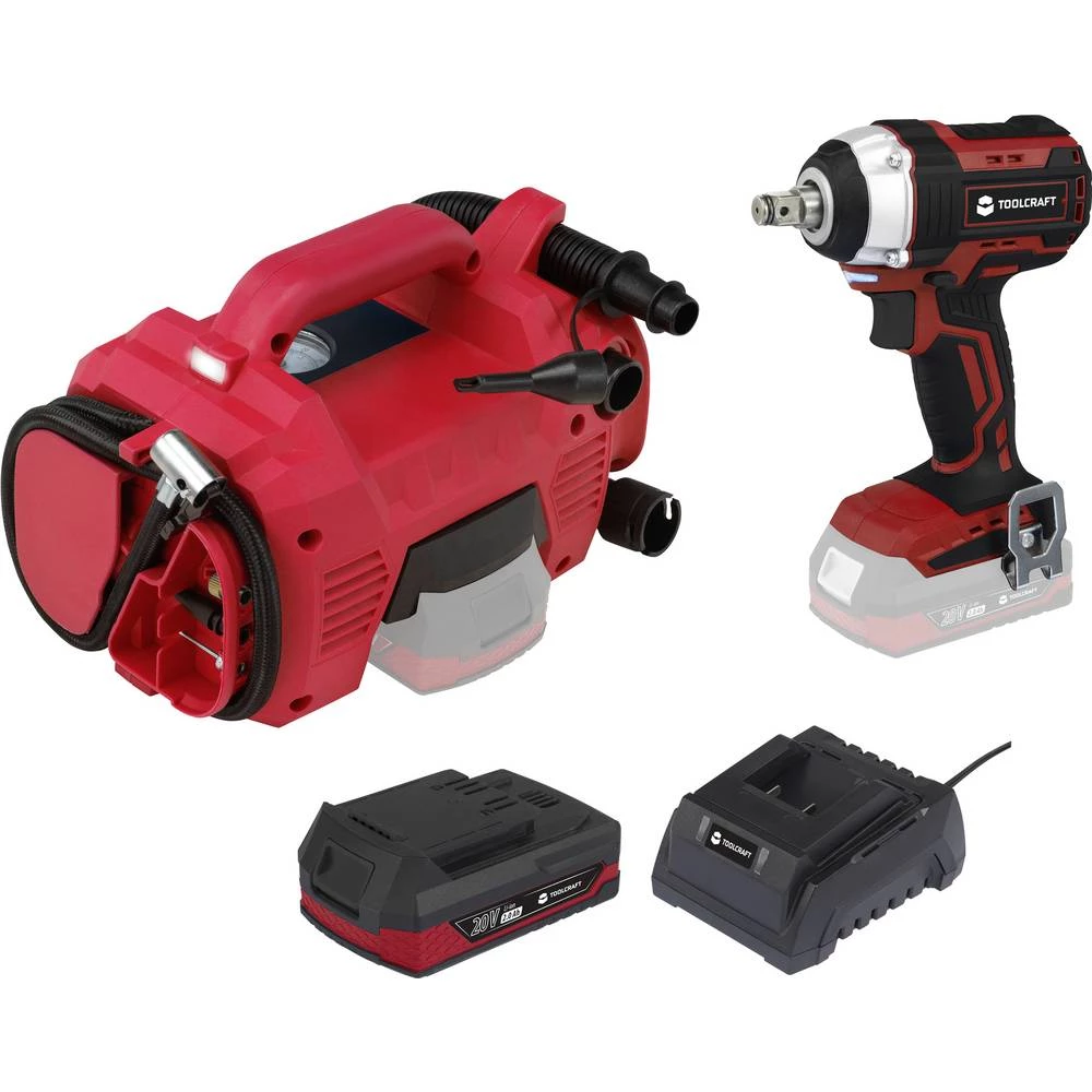 TOOLCRAFT TAWB-200 TAWB-200 akumulatorski čekić 20 V 2 Ah li-ion uklj. akumulator, uklj. akumulatorski kompresor, uklj. slika