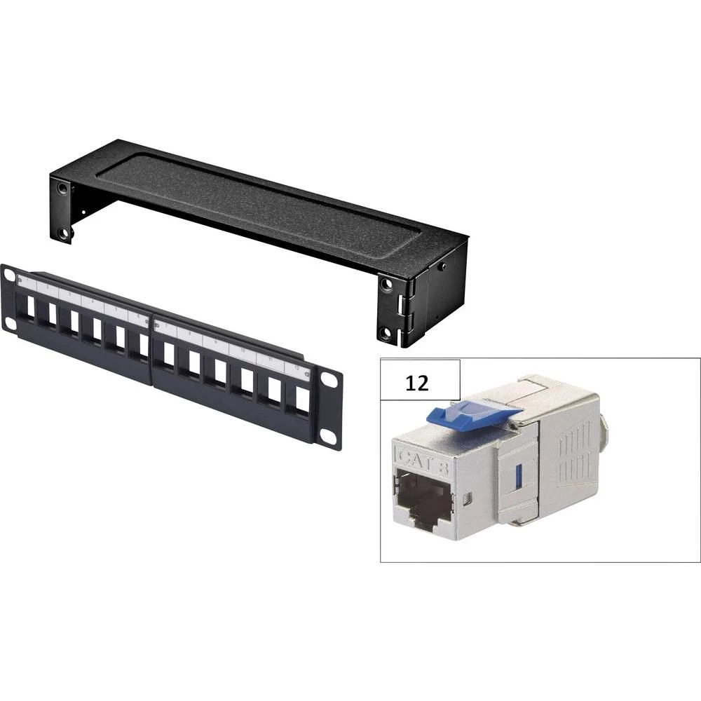 12 ulaza Mreža Patch box Renkforce KSV8 CAT 8.1 1 HE slika