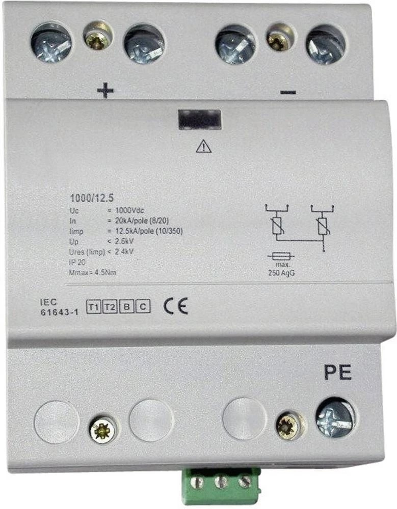 Odvodnik prenapona ETI B-PV 550/12,5 RC ESKA prenaponska zaštita za: fotovoltaični uređaj 12.5 kA slika