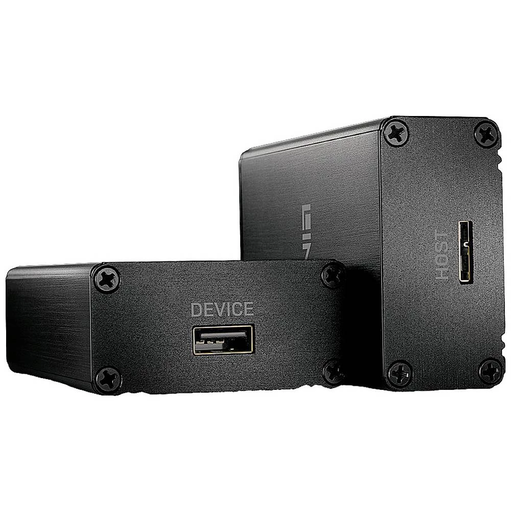 Lindy 42708 Modul za mrežno proširenje Mrežni odašiljač i prijemnik crni LINDY  #####Micro USB-B USB produživač putem optičkog kabela 350 m slika