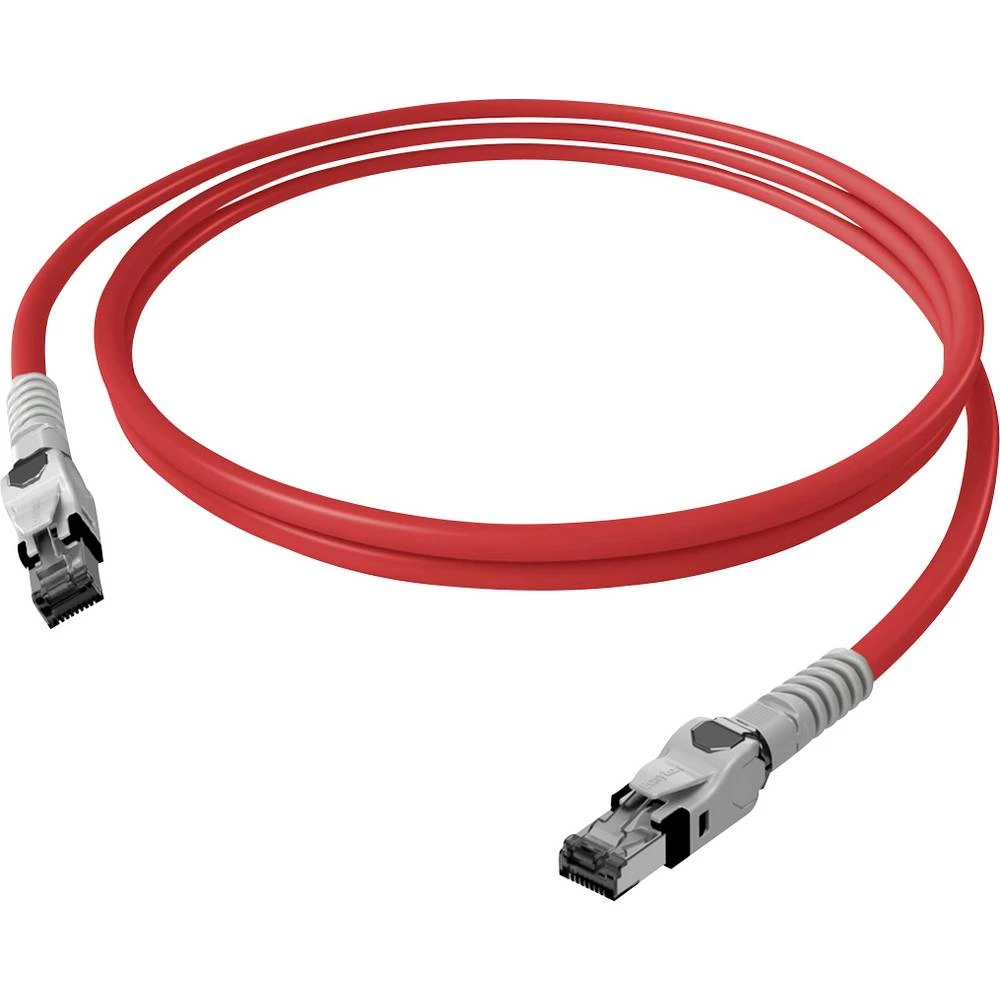 Easylan CP1ORMSMS0030 RJ45 mrežni kabel, Patch kabel CAT 6a S/FTP 3 m crvena (bistra) dvostruko zaštićen, bez halogena, slika