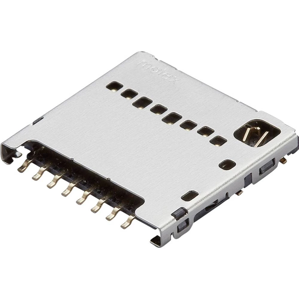 Molex 1040310811 500 pcs 1.10mm Pitch microSD Memory Card Connector, Surface Mount, Push-Pull Type, 1.42mm Height, with Detect Swi slika