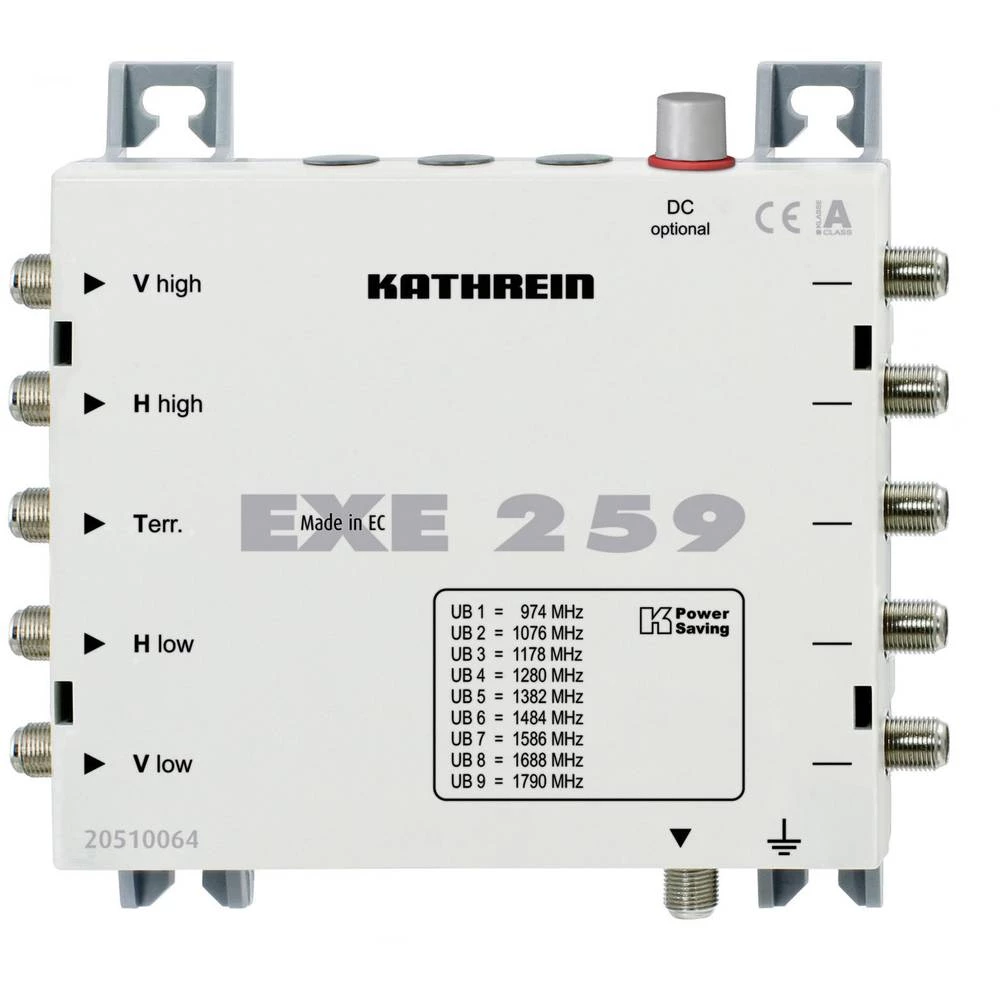 Satelitski multiprekidač kaskadni unicable Kathrein EXE 259 Ulazi: 5 (4 Sat/1 zemaljske) Broj sudionika: 9 slika