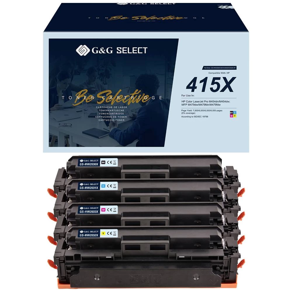 G&G toner zamijenjen HP 415X kompatibilan kombinirano pakiranje crn, cijan, purpurno crven, žut W2030X/W2031X/W2033X/W2 slika