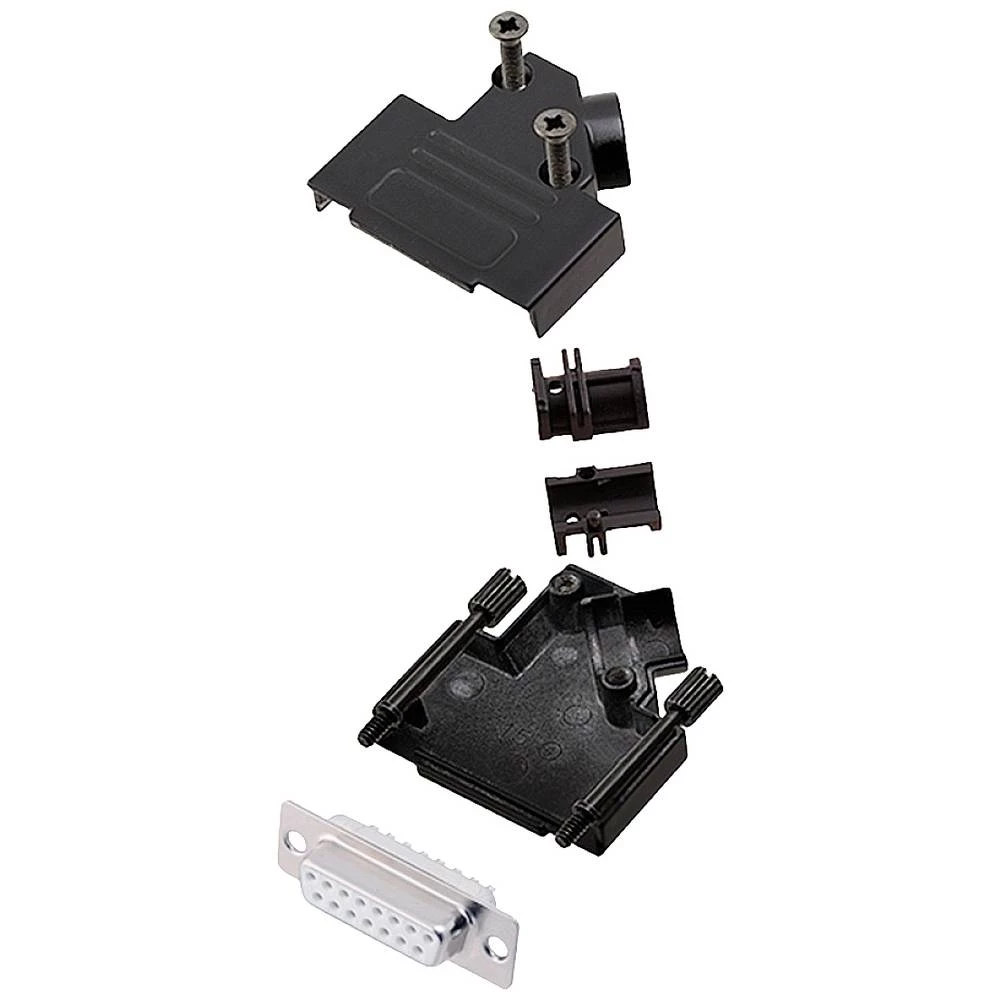 Višestruki ženski konektor D-SUB komplet 45 ° Broj polova: 15 Lemni kup encitech D45ZK15-BK-DMS-W-K 1 ST slika