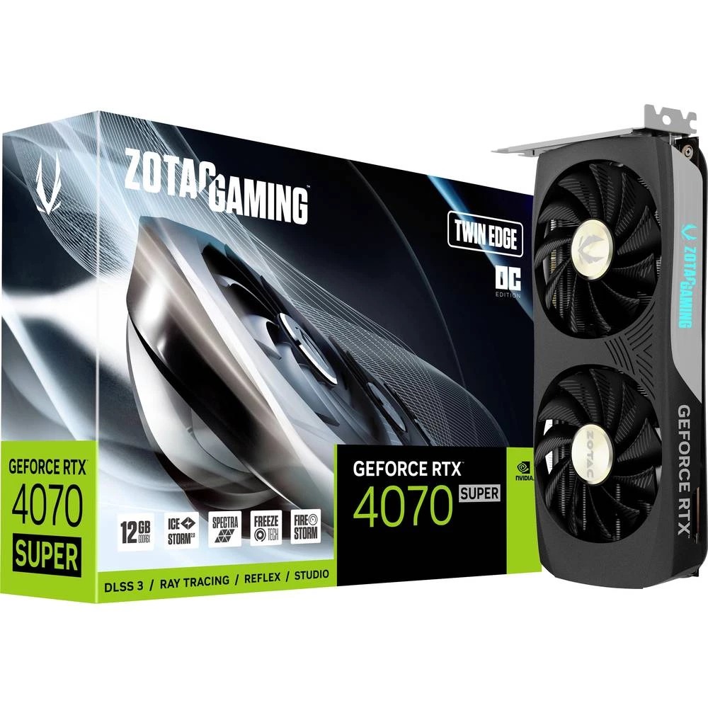 Zotac grafička kartica Nvidia GeForce RTX 4070 Super Twin Edge OC  12 GB GDDR6X-RAM PCIe x16  DisplayPort, HDMI™ navijen slika