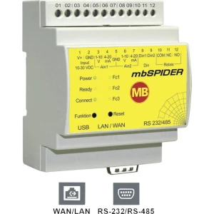 Podatkovni modem LAN, RS-232, RS-485 MB Connect Line GmbH Broj ulaza: 4 x Broj izlaza: 1 x 24 V/DC slika
